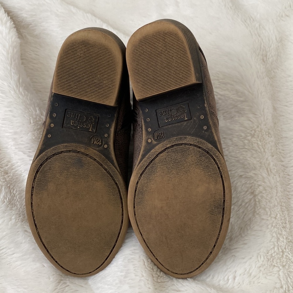 Girls rustic brown suede like ankle boot size 12M - Picture 4 of 6